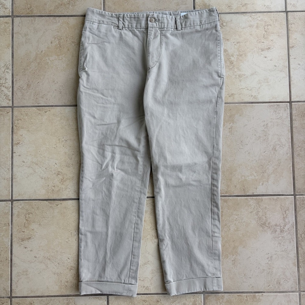 Jack Donnelly Pants Mens 35 (Fits‎ 32x27) Beige Cotton Twill Cuffed Chino M4 USA